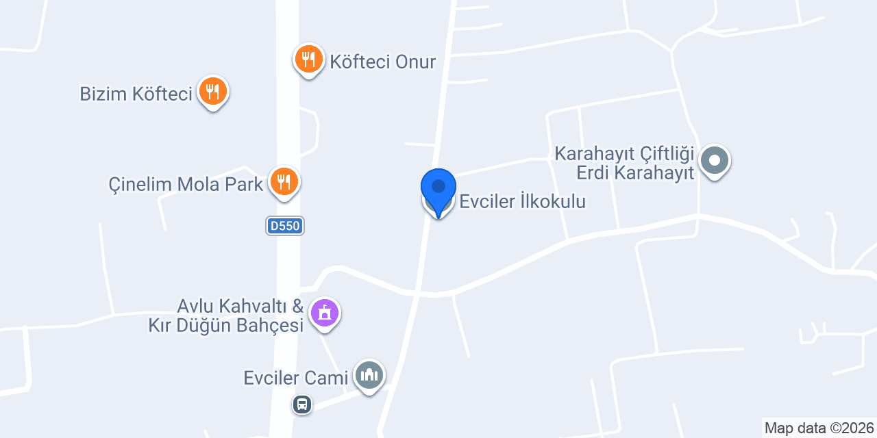 Evciler İlkokulu konumu