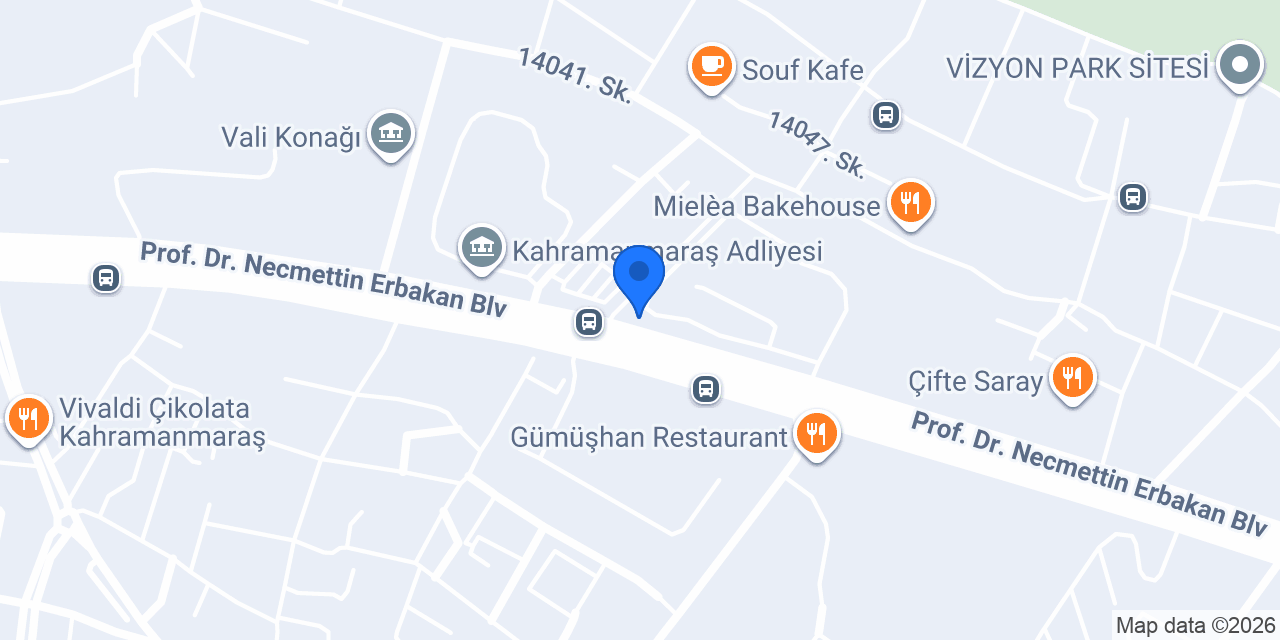 Vakıf Katılım Kahramanmaraş Şubesi konumu