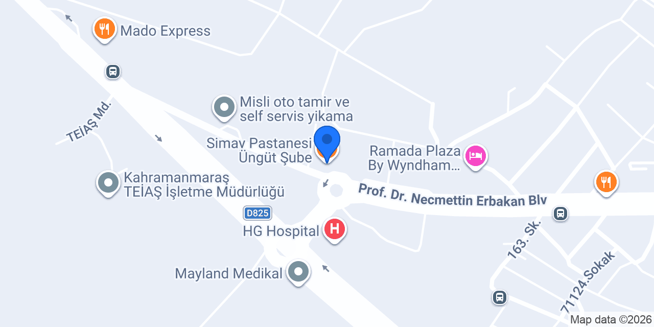 Simay Pastanesi Üngüt Şube konumu