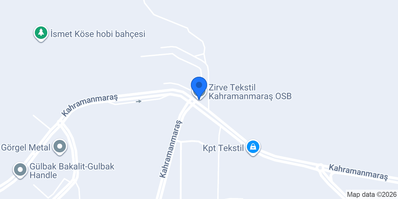 Zirve Tekstil Kahramanmaraş OSB konumu