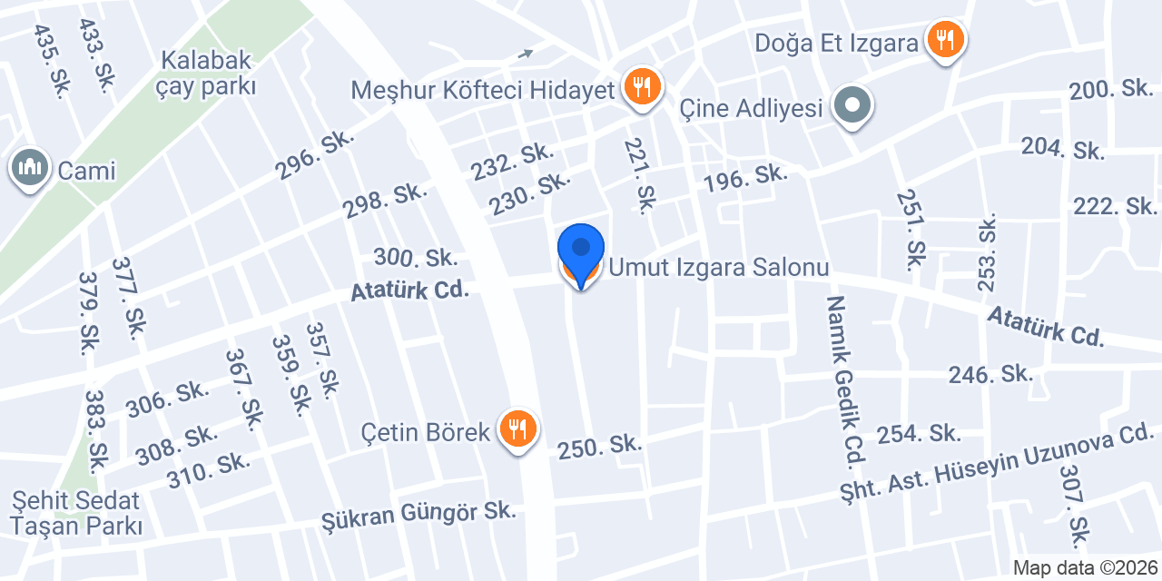 Umut Izgara Salonu konumu