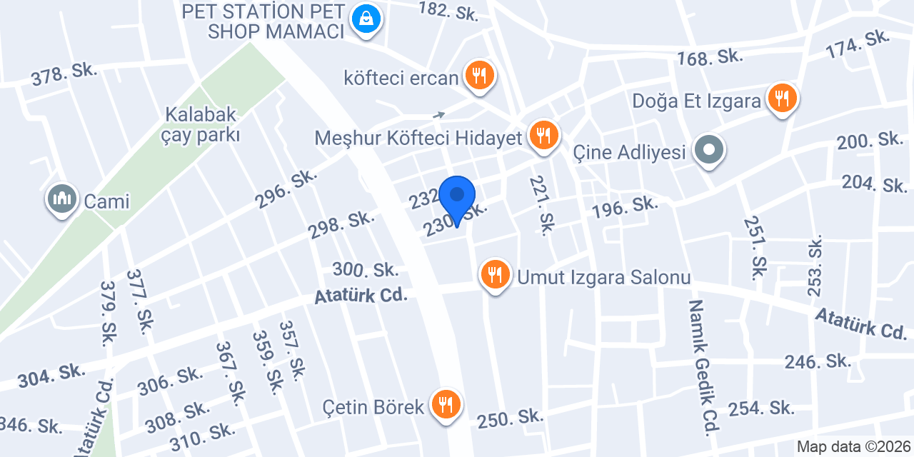 Akdağ Veteriner Kliniği konumu
