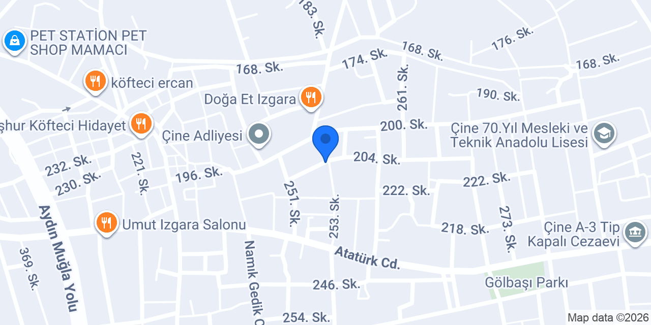 Çine Pansiyon Otel konumu