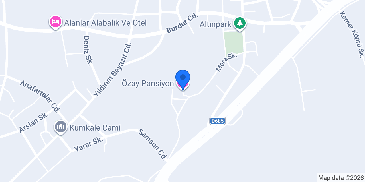 Özay Pansiyon konumu