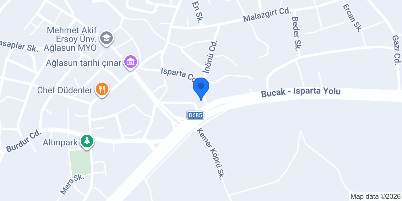 Ağlasun Minibüs Kooperatifi konumu