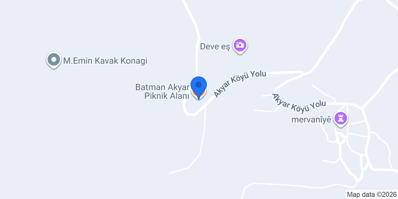 Batman Akyar Piknik Alanı konumu