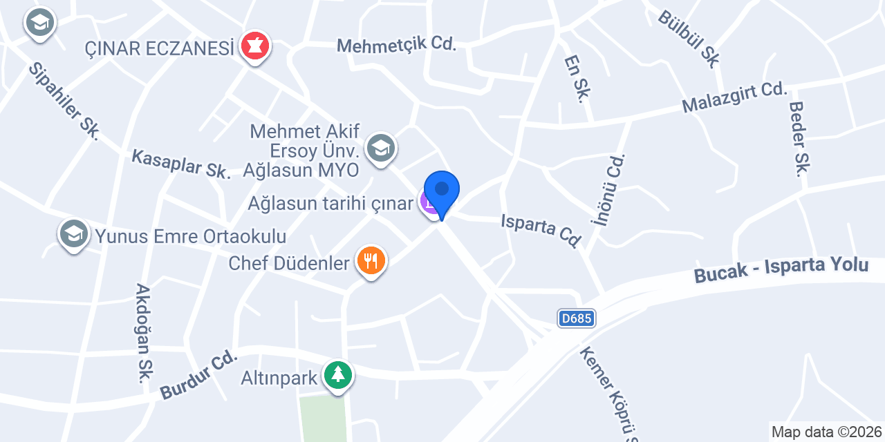 Ağlasun Adliyesi konumu