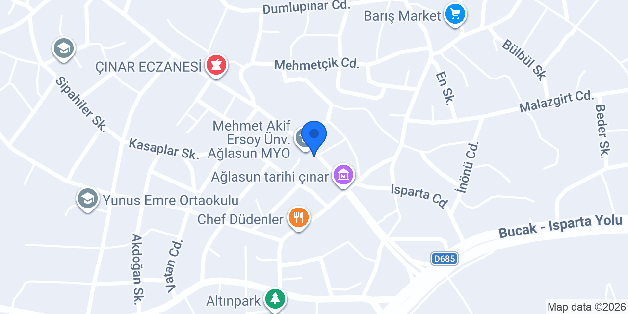 Ağlasun Noterliği konumu