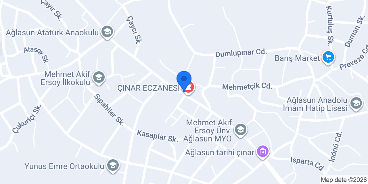 Ağlasun Aile Sağlık Merkezi konumu