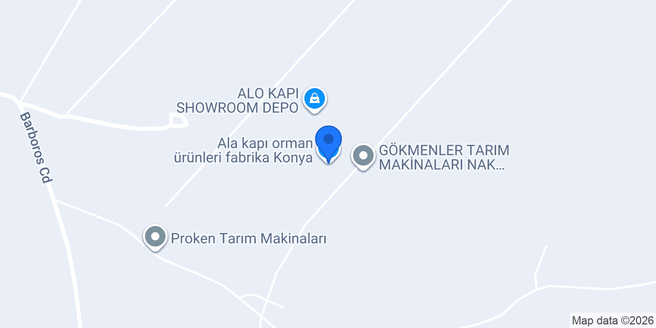 Ala kapı orman ürünleri fabrika Konya konumu