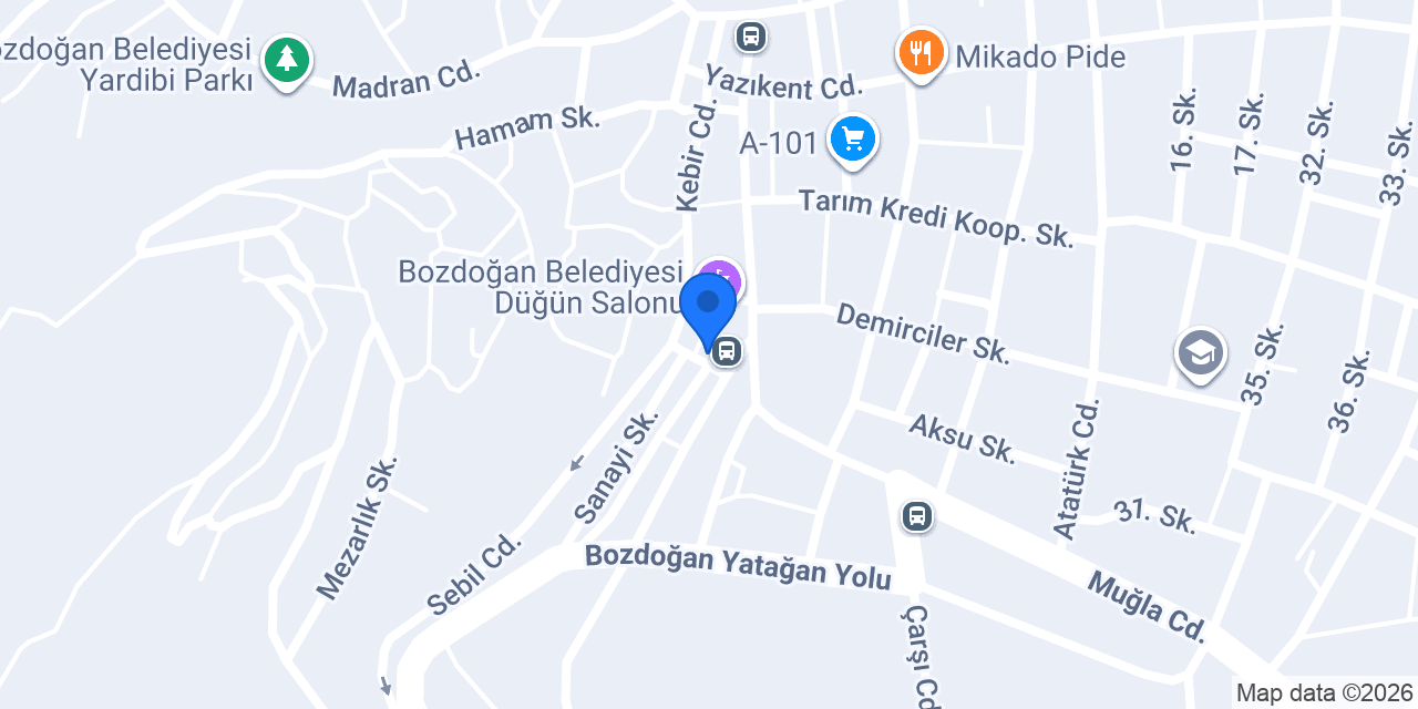 Kadastro Müdürlüğü konumu