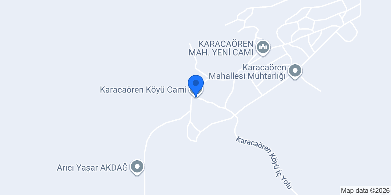 Karacaören Köyü Cami konumu