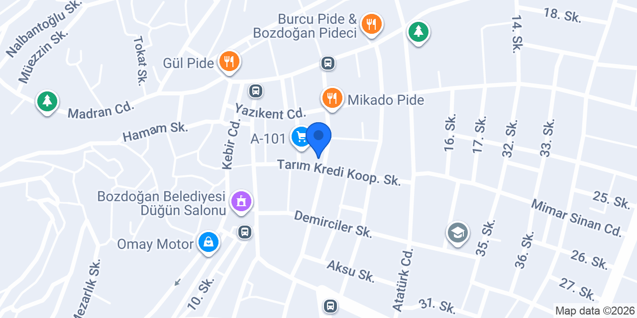 Külleci Perde [Taç Bayii] konumu