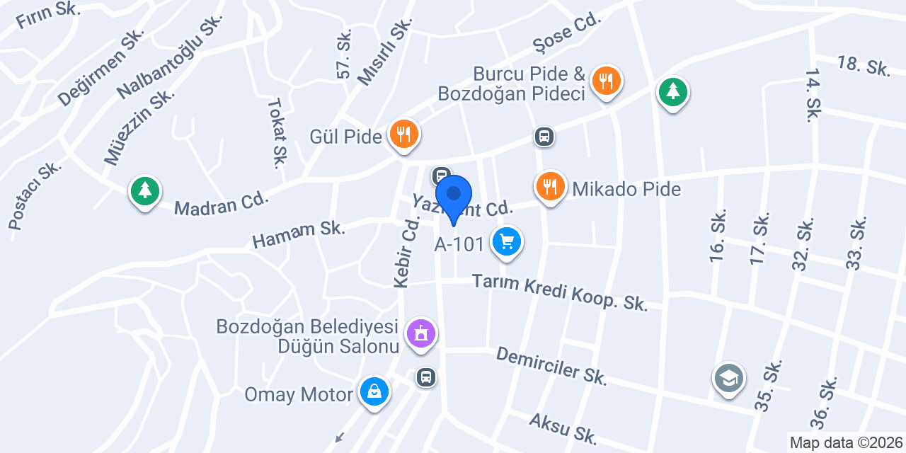 Pazaryeri unlu mamülleri konumu