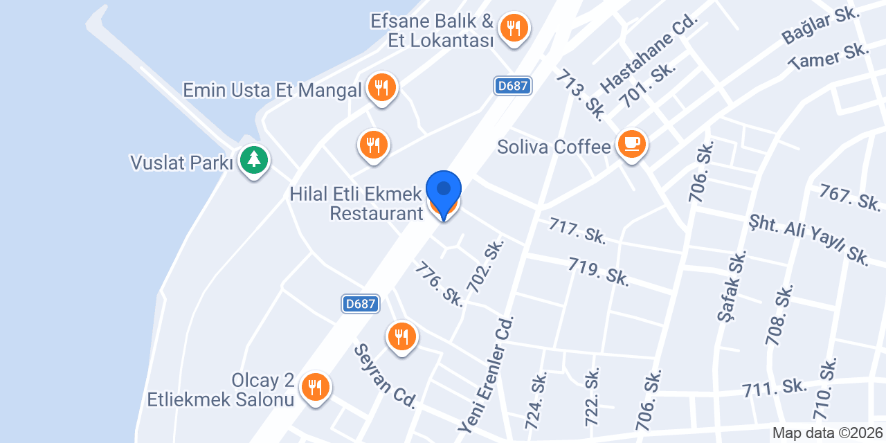 Hilal Etli Ekmek Restaurant konumu