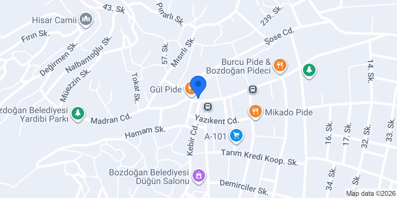 Bozdoğan 7/24 Taksi konumu