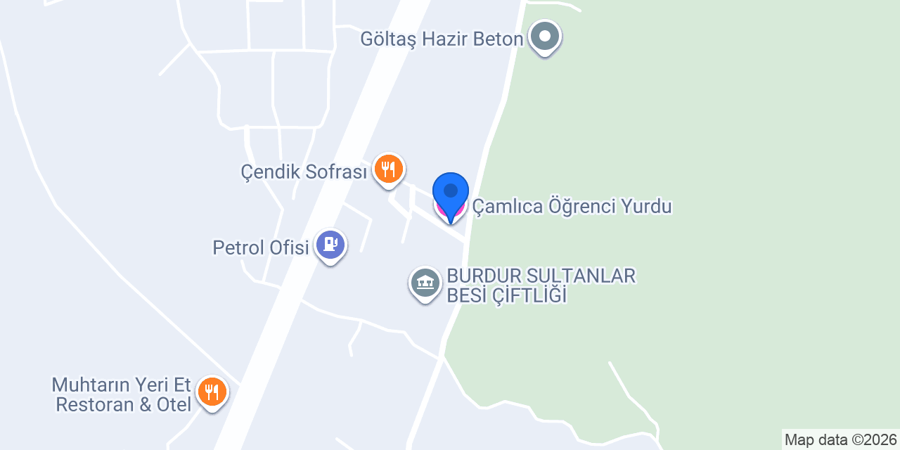 Çamlıca Öğrenci Yurdu konumu