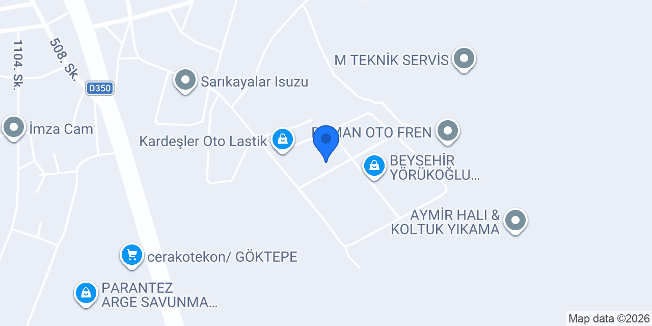 Erkunt Traktör Yetkili Servis konumu
