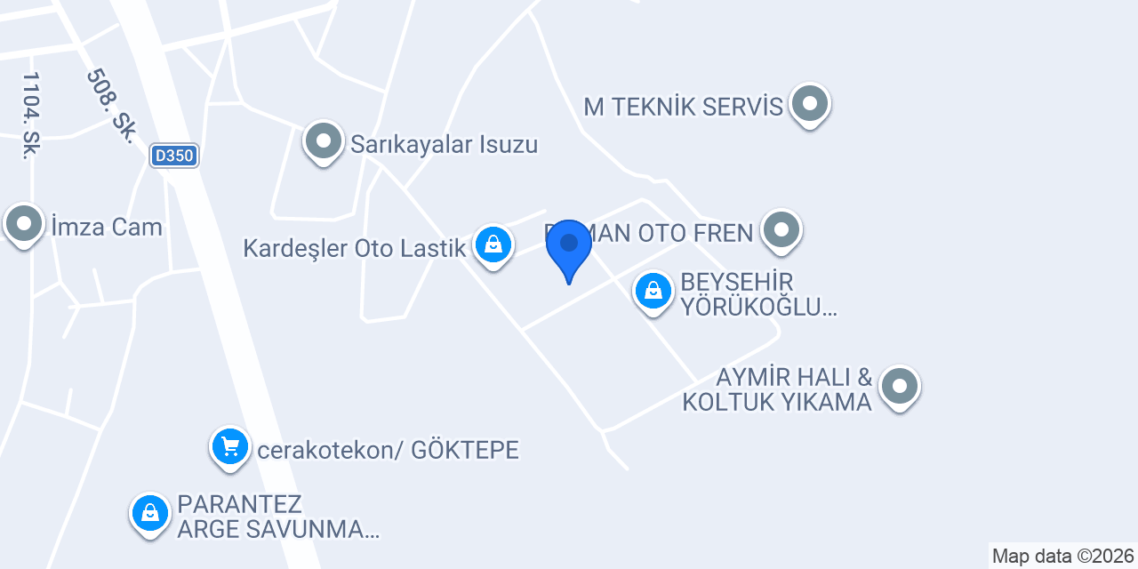Ak Oto Lastik konumu