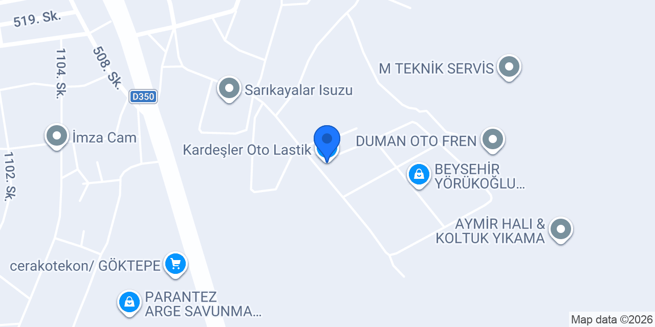 Kardeşler Oto Lastik konumu