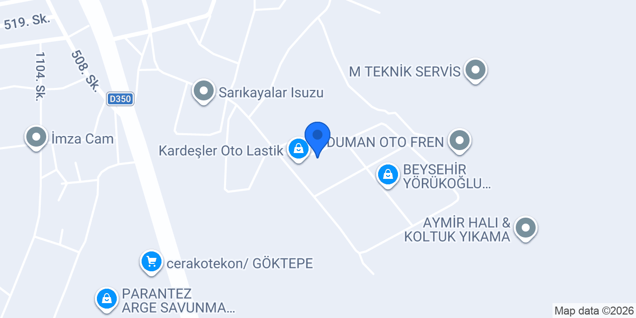 DA Otomotiv & Duranlar konumu