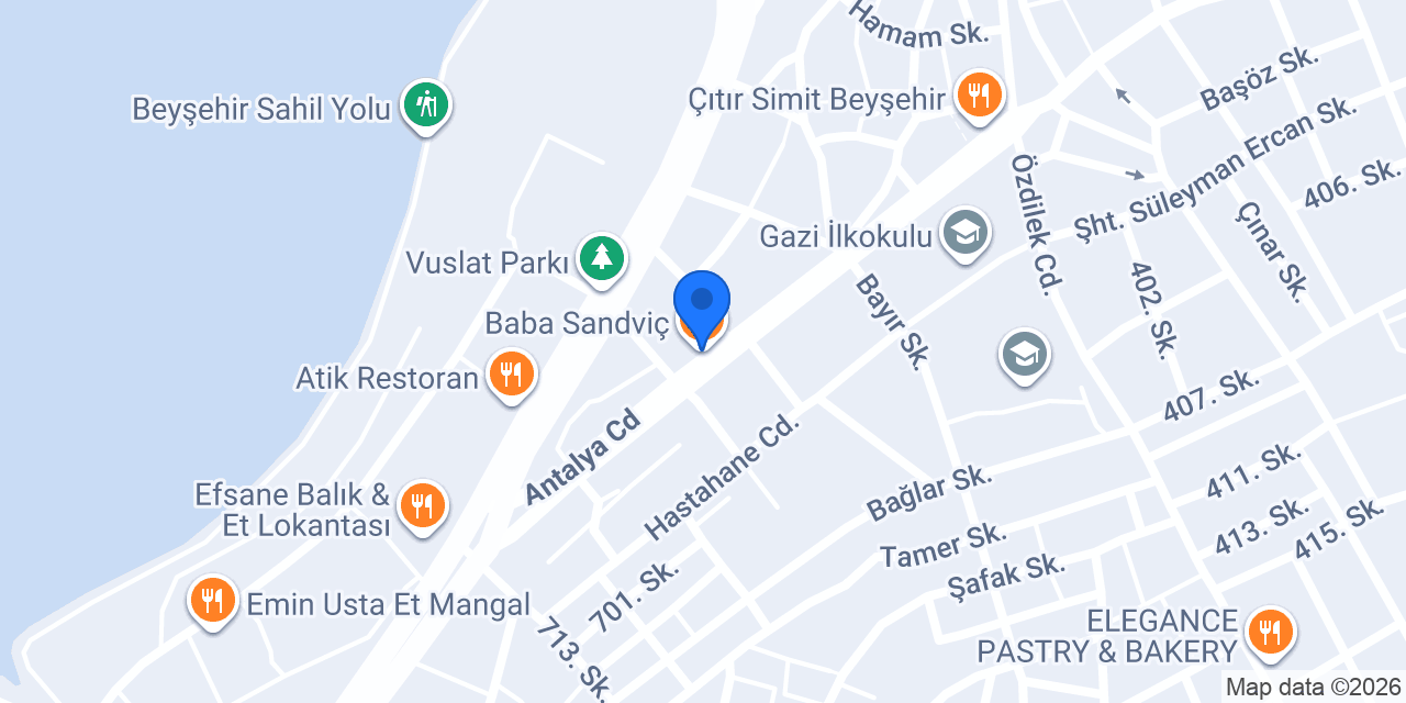 Baba Sandviç konumu