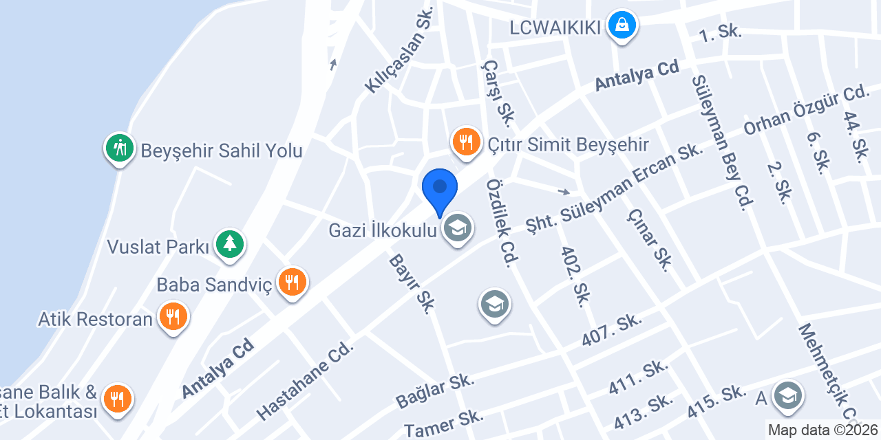Beyşehir İlçe Milli Eğitim Müdürlüğü konumu