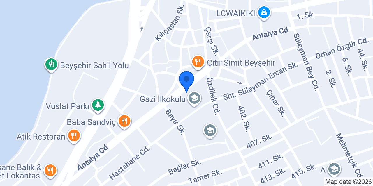 Beyşehir İlçe Nüfus Müdürlüğü konumu