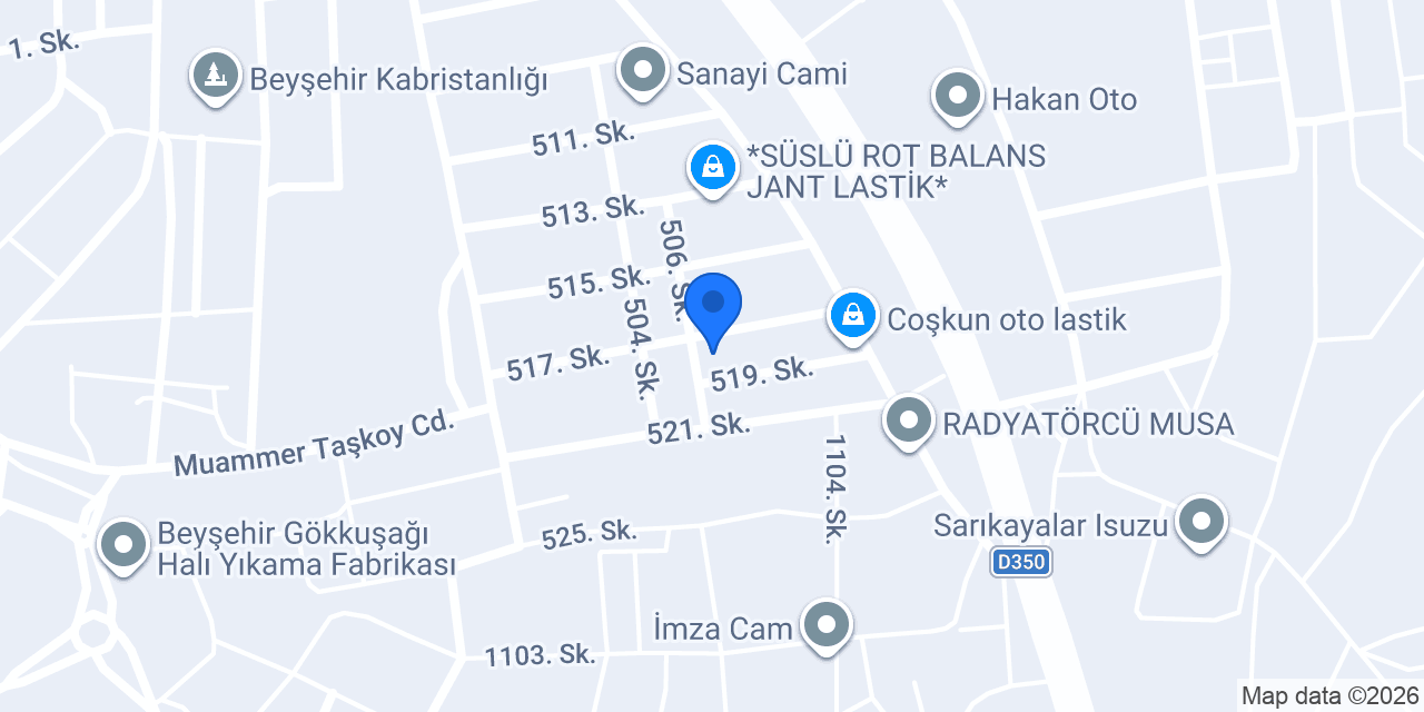 Garanti Oto Lastik konumu
