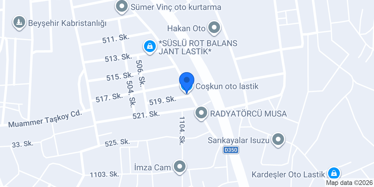 Coşkun oto lastik konumu
