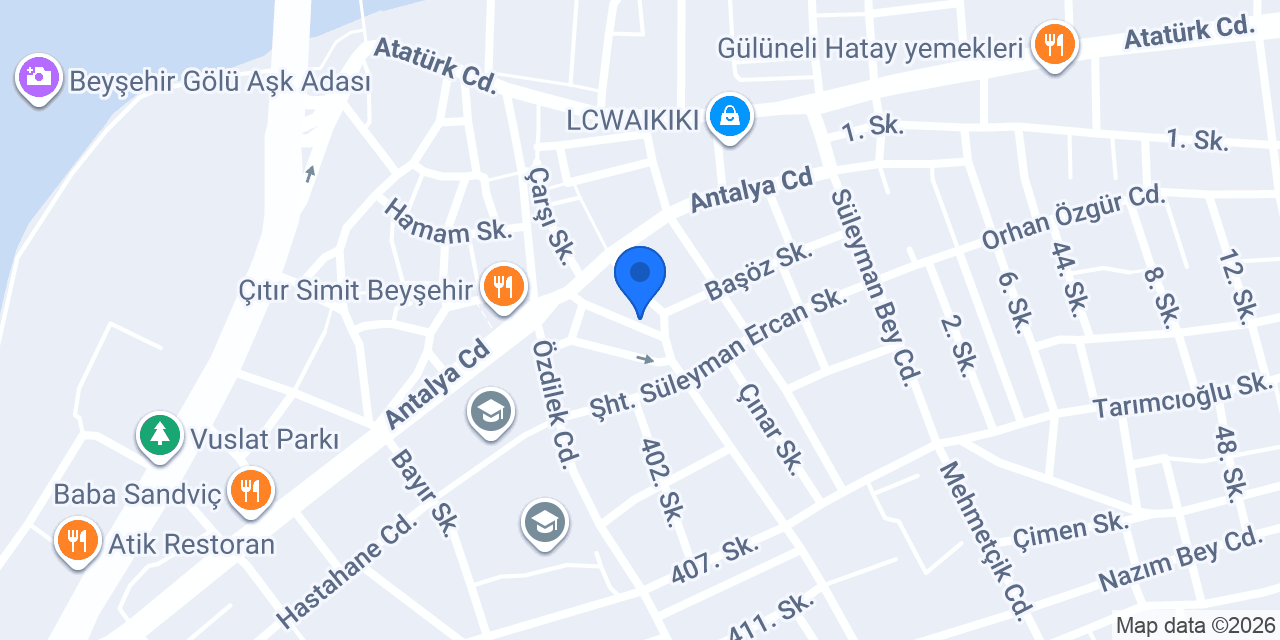 KIZILAY OTEL / BEYŞEHİR konumu