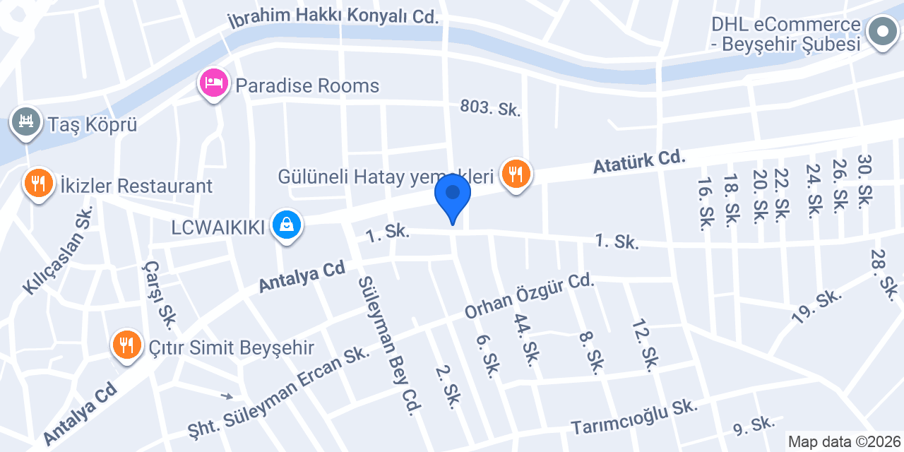 Beyşehir Duşakabin & Plise Perde konumu