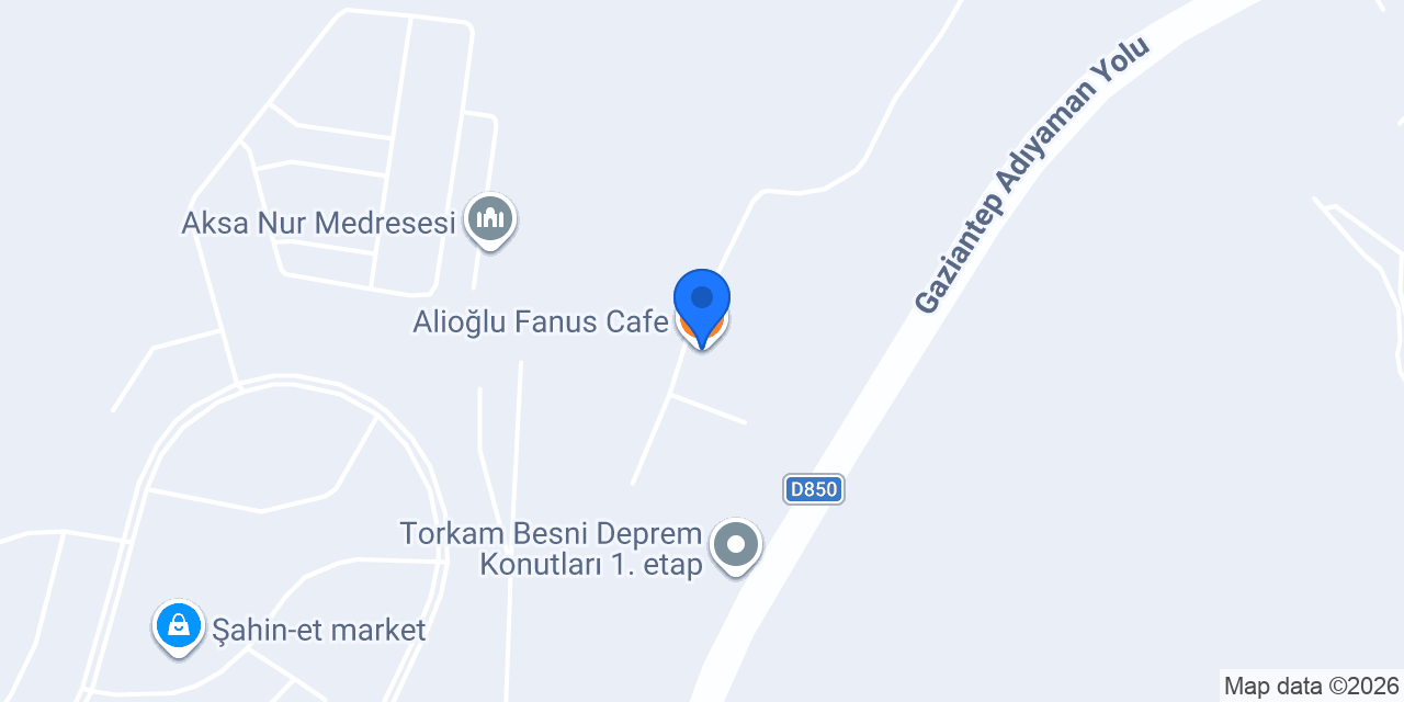 Alioğlu Fanus Cafe konumu