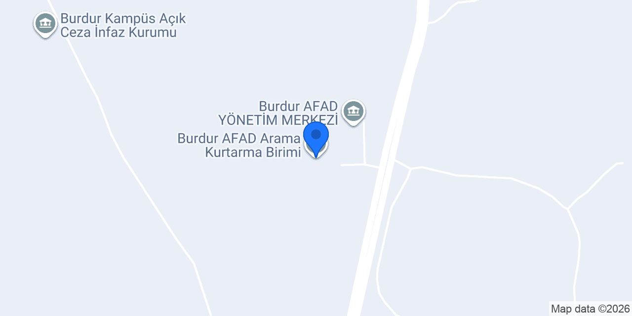 Burdur AFAD Arama Kurtarma Birimi konumu