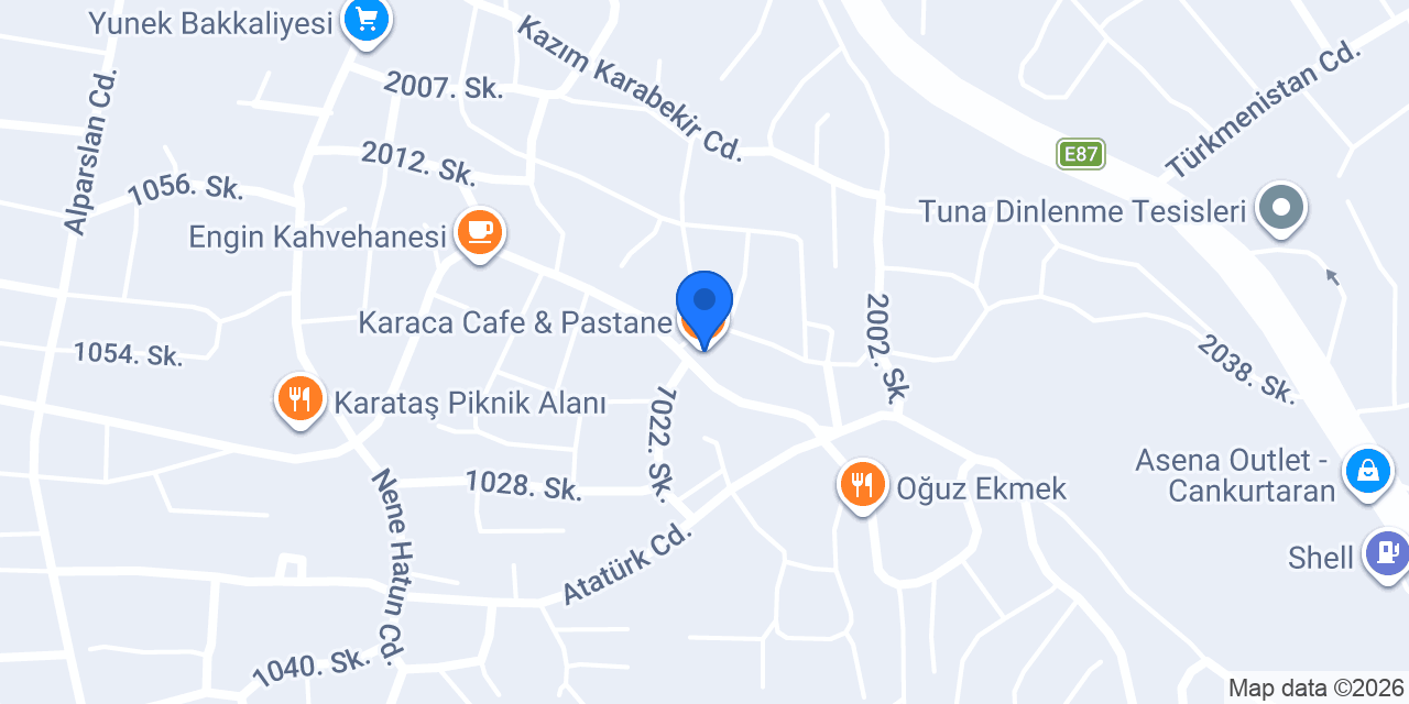 Karaca Cafe & Pastane konumu