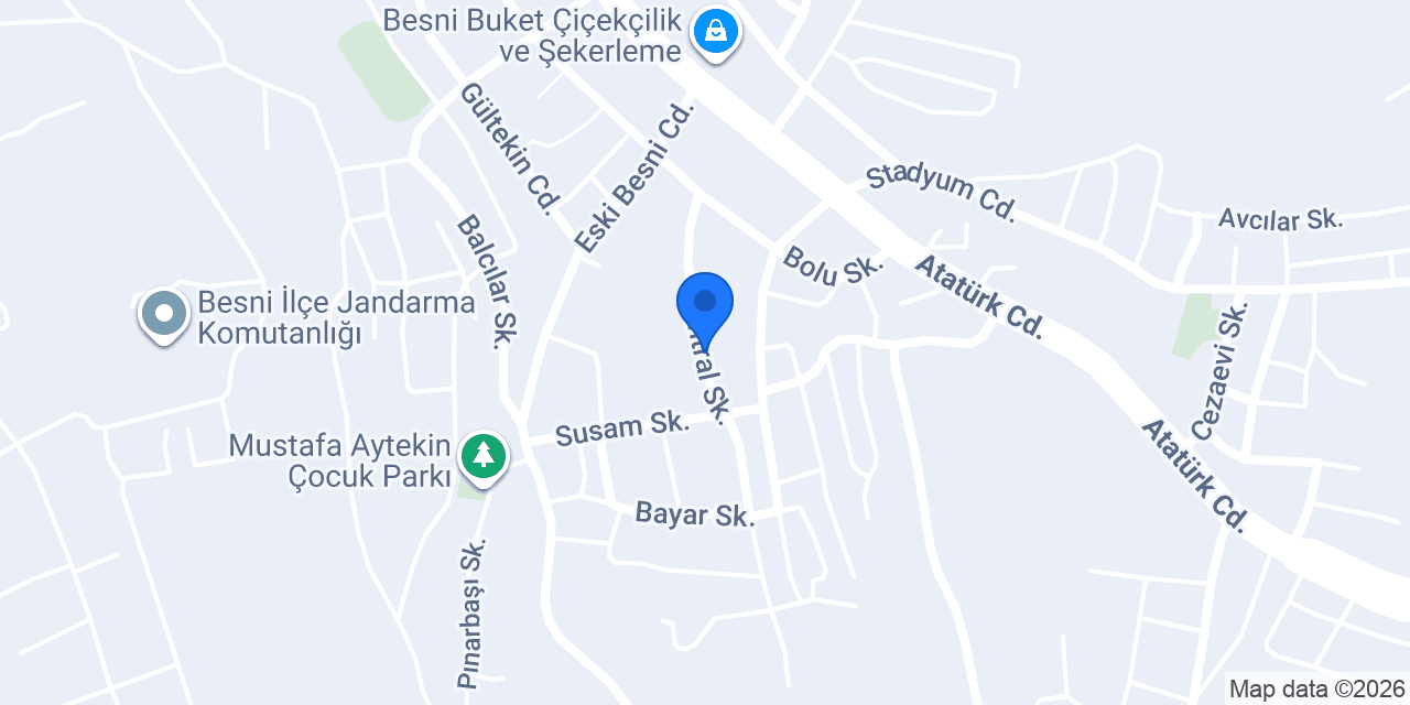 Besni Çat Hamamı konumu