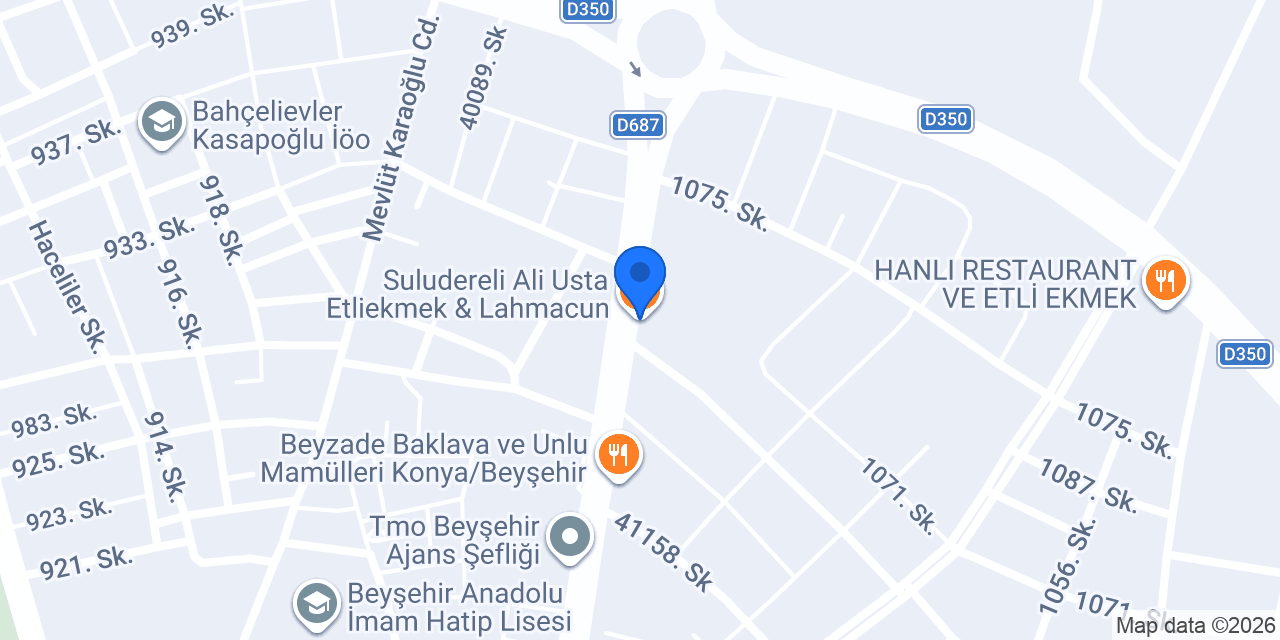 Suludereli Ali Usta Etliekmek & Lahmacun konumu