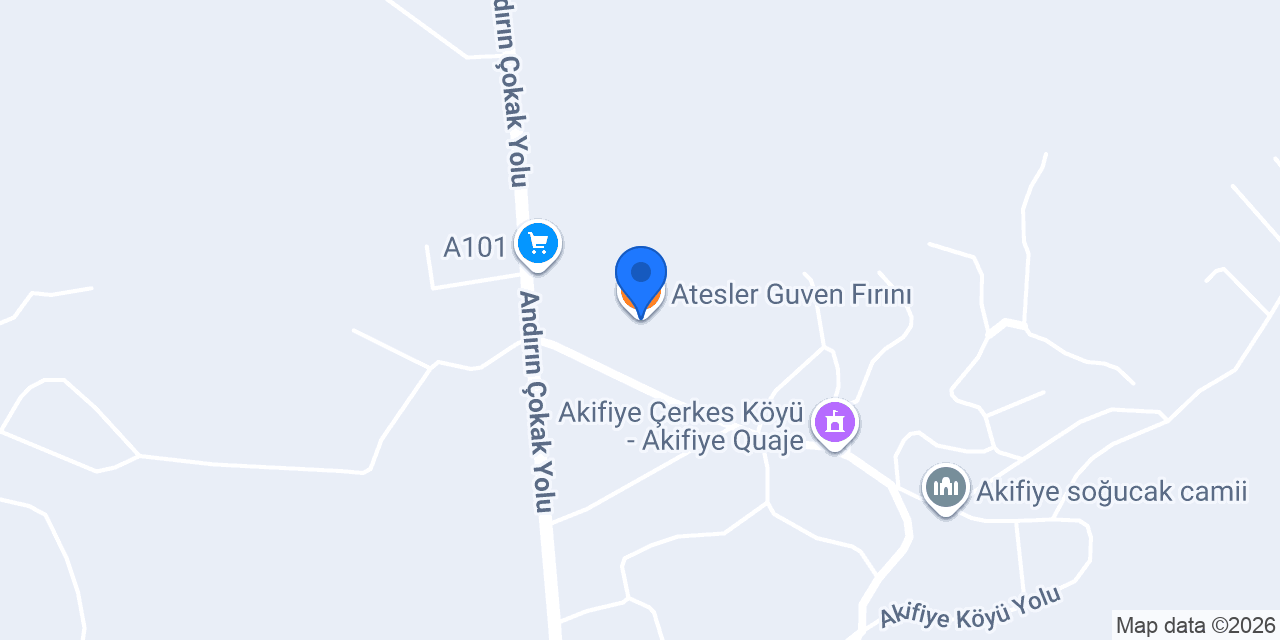 Atesler Guven Fırını konumu