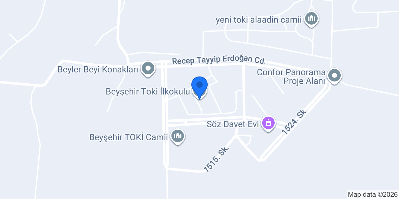 Beyşehir Toki İlkokulu konumu