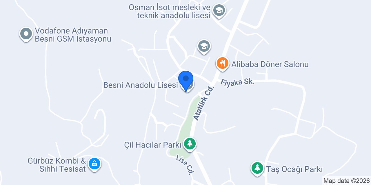 Besni Anadolu Lisesi konumu