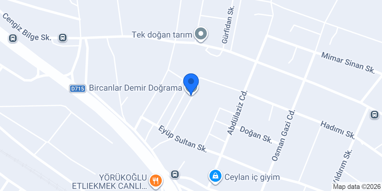 Bircanlar Demir Doğrama konumu