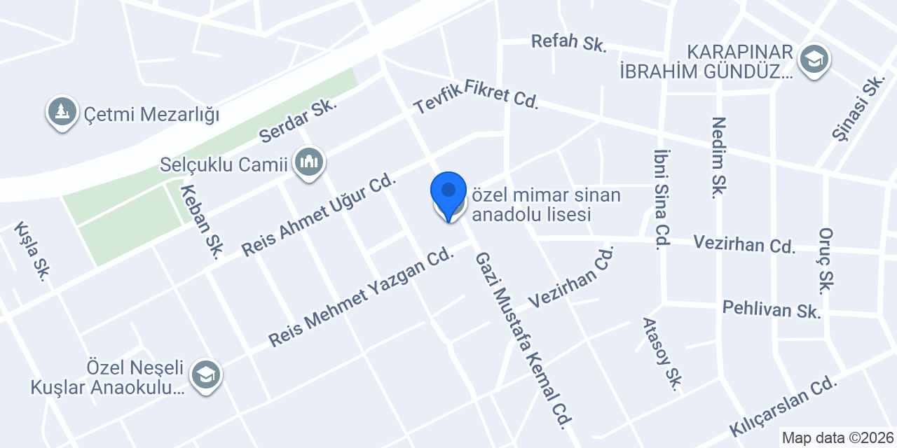 özel mimar sinan anadolu lisesi konumu