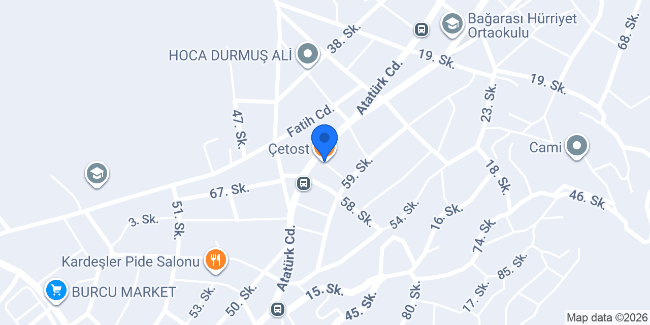 Çetost konumu