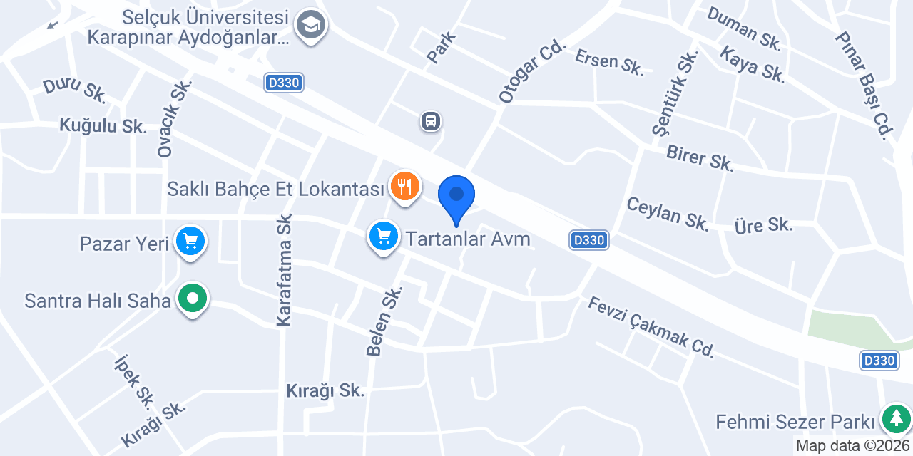 Karapınar Saraçoğlu Oto Lastik konumu