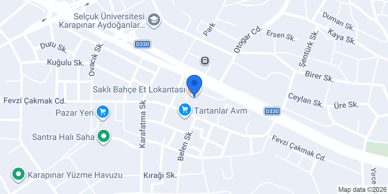 Saklı Bahçe Et Lokantası konumu