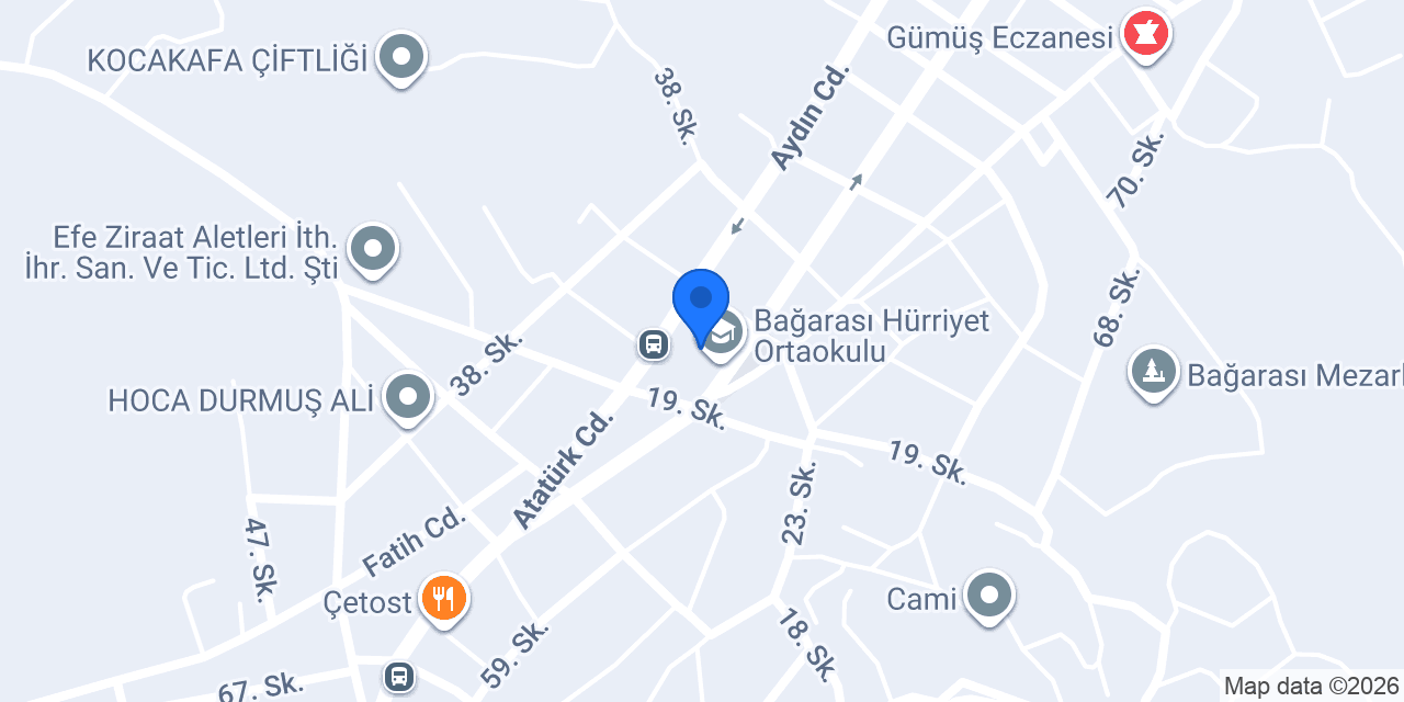 Bağarası Hürriyet Ortaokulu konumu