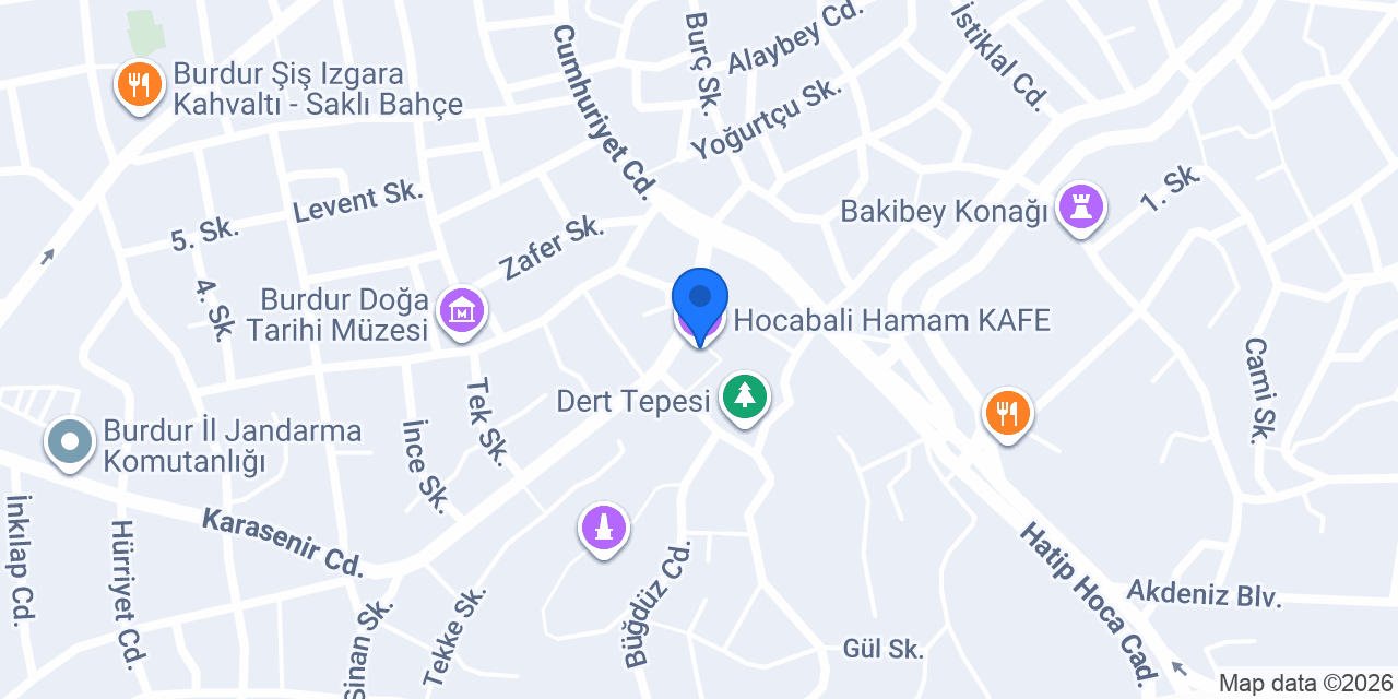 Hocabali Hamam KAFE konumu