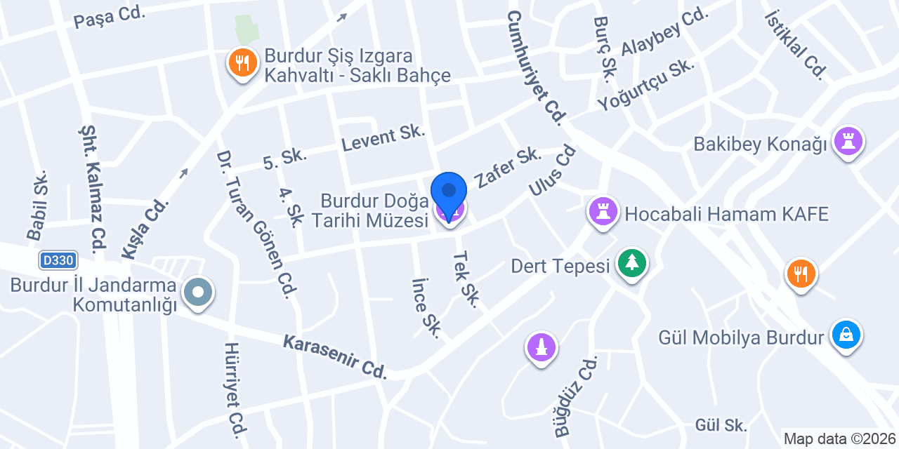 Burdur Doğa Tarihi Müzesi konumu
