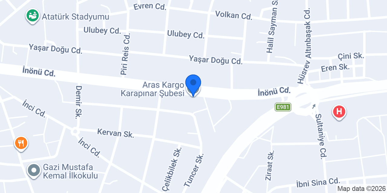 Aras Kargo Karapınar Şubesi konumu