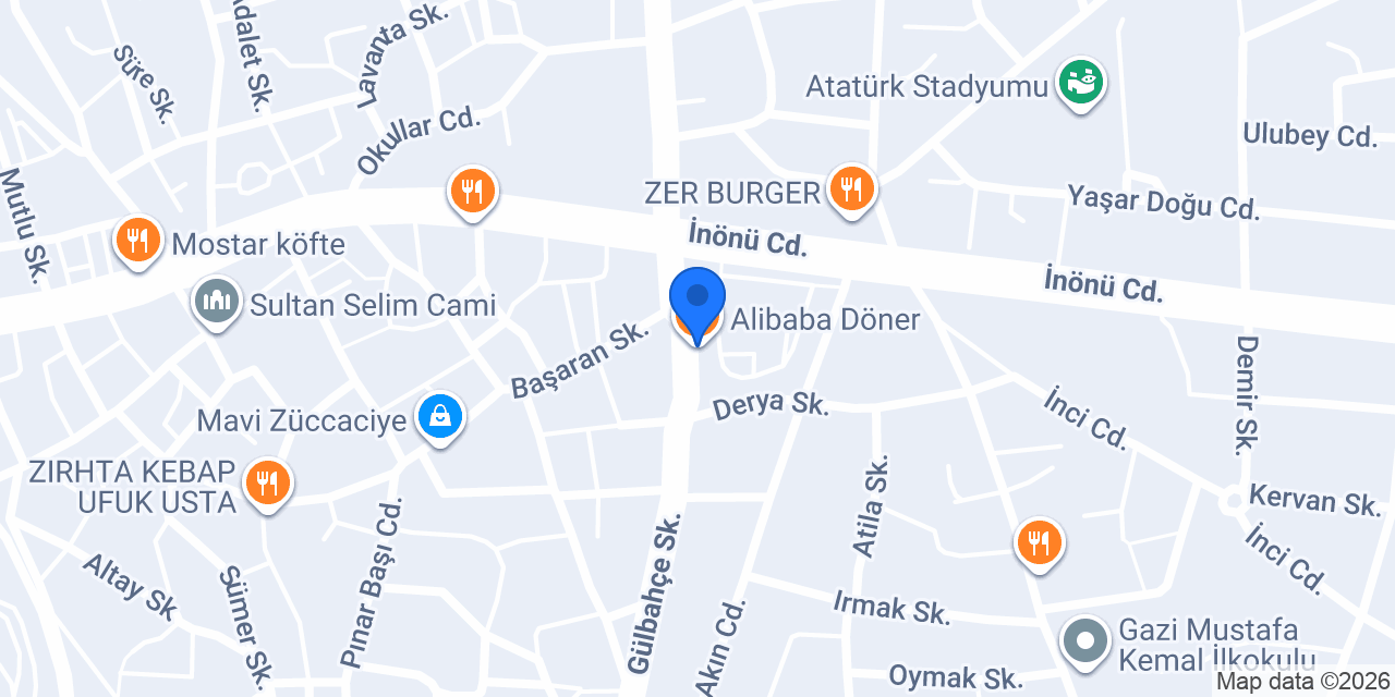 Alibaba Döner konumu